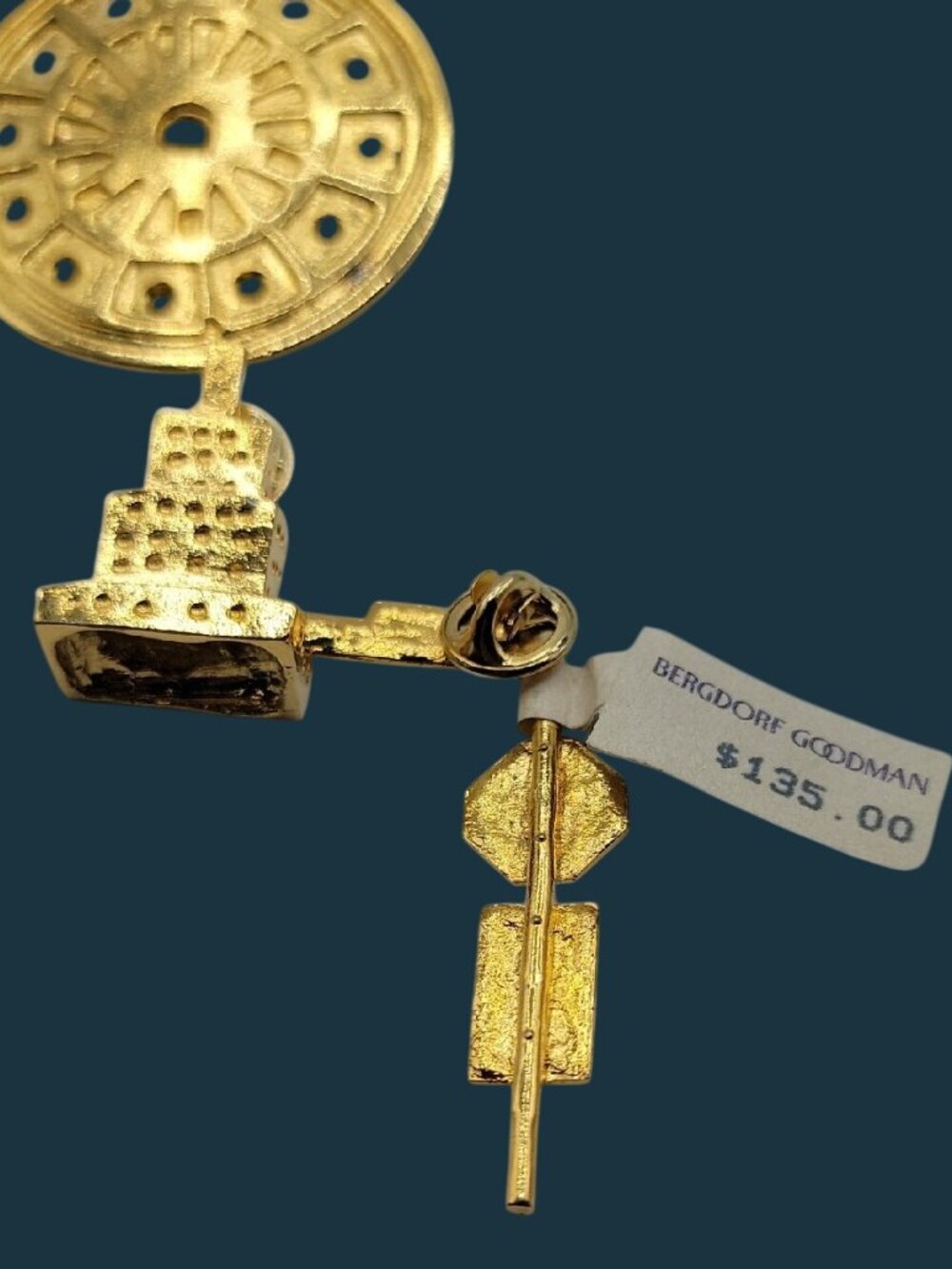 VTG Ballou Reg’d City Scene Interchangeable Brooch Bergdorf Goodman Tag Estate - Picture 8 of 16